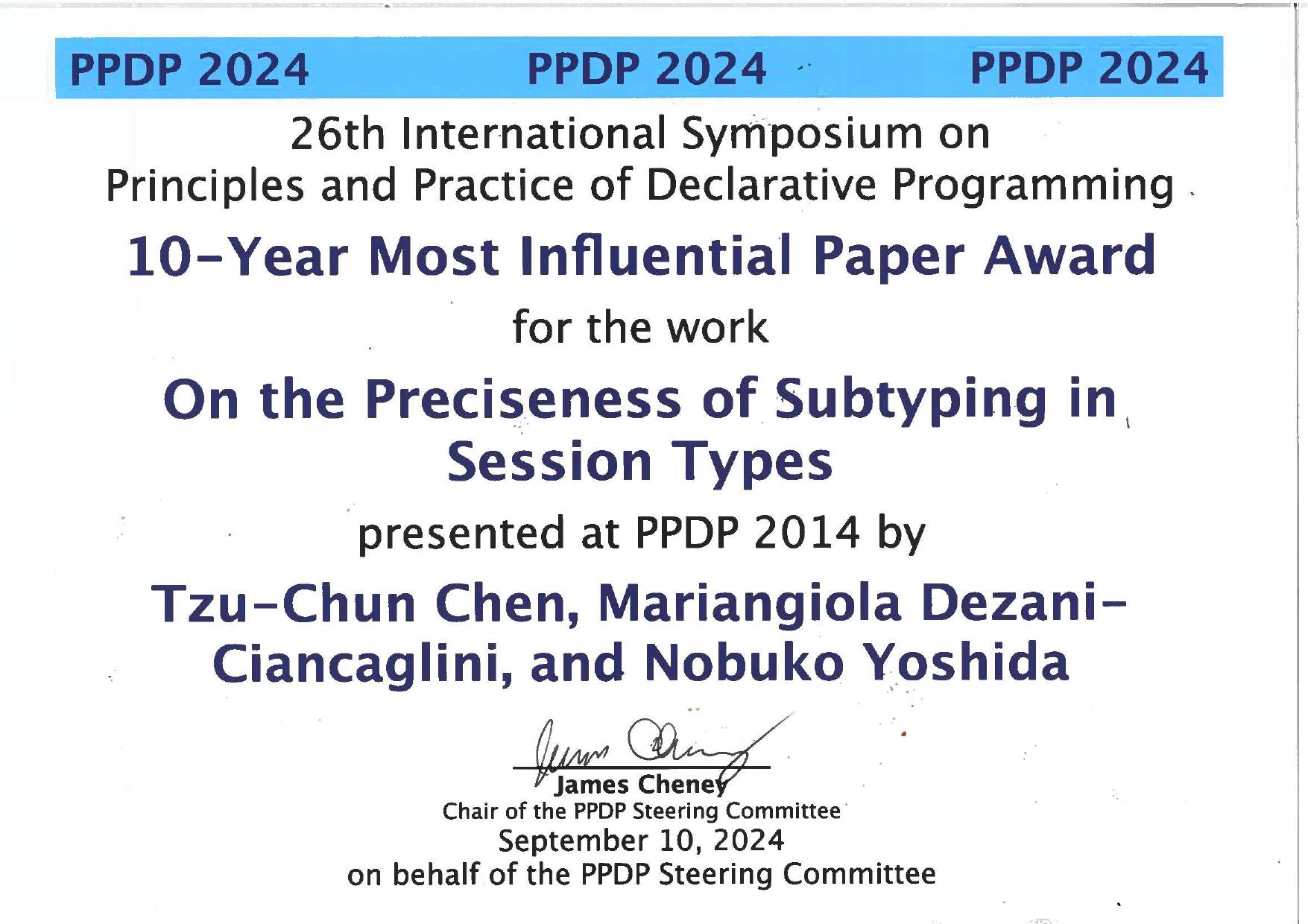 PPDP 2024 Most Influential Paper Award